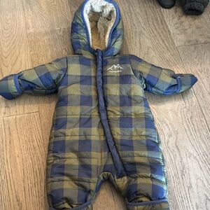 Plaid Hooded Baby Snowsuit